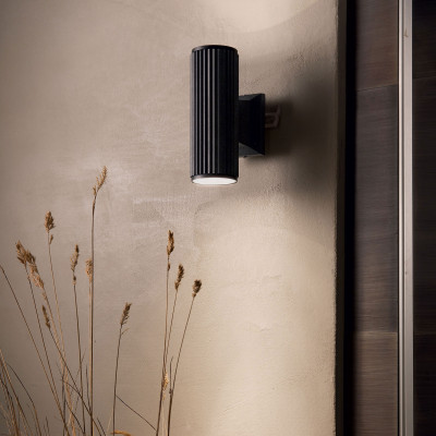 Ideal lux - Base - Applique da esterno con struttura in alluminio e doppio diffusore in vetro - 2 Lampadine GU10 28W - IP44 - SKU: 12945