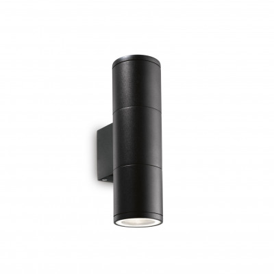 Ideal lux Gun Applique da esterno con struttura in alluminio e doppio diffusore in vetro Colore: Nero
