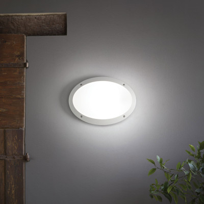 Ideal lux - Medea - Applique da esterno con struttura in resina e diffuosre ovale - 1 Lampadina E27 23W - IP66 - SKU: 09671