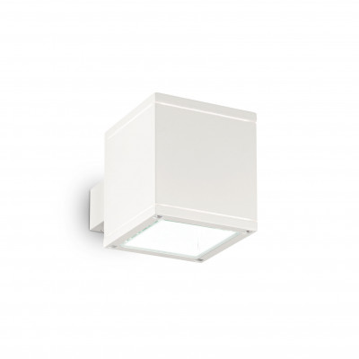 Ideal lux Snif Applique da esterno in alluminio con doppio diffusore quadrato in vetro pirex Colore: Bianco