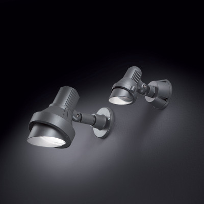 Ideal lux - Terra - Applique da esterno in alluminio e diffusore orientabile in vetro - Colore: Antracite - 1 Lampadina GU10 28W - IP65 - SKU: 046181