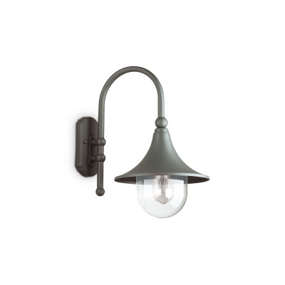Ideal lux Cima Applique da esterno rustica con struttura in alluiminio e diffusore in acrilico Colore: Antracite