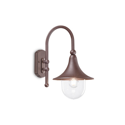 Ideal lux Cima Applique da esterno rustica con struttura in alluiminio e diffusore in acrilico Colore: Caffelatte