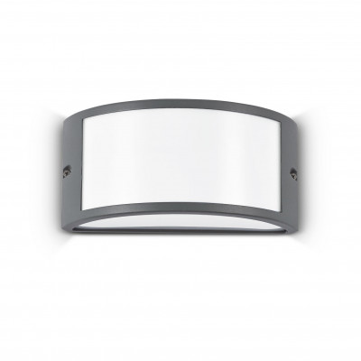 Ideal lux Rex Applique da esterno struttura arrotondata in alluminio e diffusore in acrilico Colore: Antracite