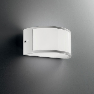 Ideal lux - Rex - Applique da esterno struttura arrotondata in alluminio e diffusore in acrilico - 1 Lampadina E27 60W - IP44 - SKU: 09239