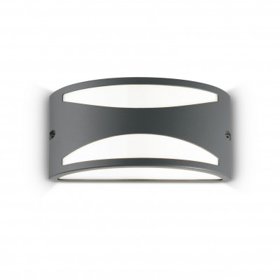 Ideal lux Rex Applique da esterno struttura in alluminio arrotondata e diffusore in acrilico Colore: Antracite