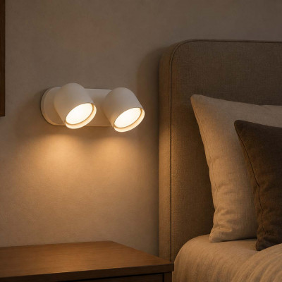 Ideal lux Dodo Applique da parete a led con doppio diffusore in metallo orientabile Colore: Bianco