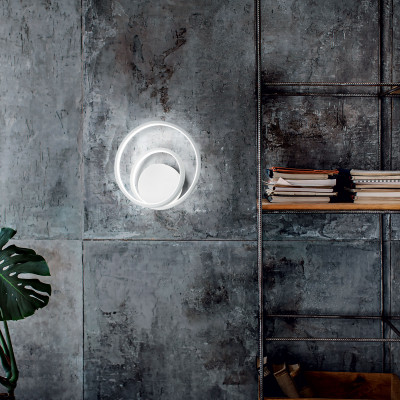 Ideal lux - Oz - Applique da parete a led con montatura in metallo e diffusore in acrilico - 1 Lampadina Led Integrato 26W - Lumen 2650 - Gradi Kelvin 4000k Luce Naturale - IP20 - SKU: 34225