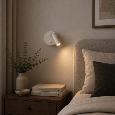 Ideal lux Page Applique da parete con base rotonda e diffusore a led orientabile Colore: Bianco