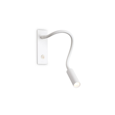 Ideal lux - IO - Applique da parete con diffusore a braccio orientabile con corpo ad incasso - Colore: Bianco - 1 Lampadina - Led Integrato - 3W - Lumen 300 - Gradi Kelvin 3000k Luce Calda - IP20 - SKU: 285320
