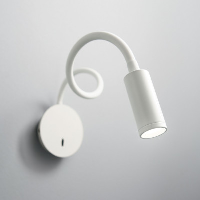 Ideal lux - Focus - Applique da parete con diffusore a braccio orientabile - 1 Lampadina Led Integrato 4W - Lumen 280 - Gradi Kelvin 3000k Luce Calda - IP20 - SKU: 20317
