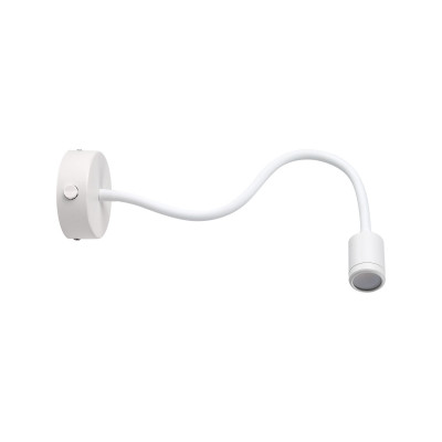 Ideal lux - Focus - Applique da parete con diffusore a braccio orientabile lungo - Colore: Bianco - 1 Lampadina - Led Integrato - 4W - Lumen 310 - Gradi Kelvin 3000k Luce Calda - IP20 - SKU: 097183