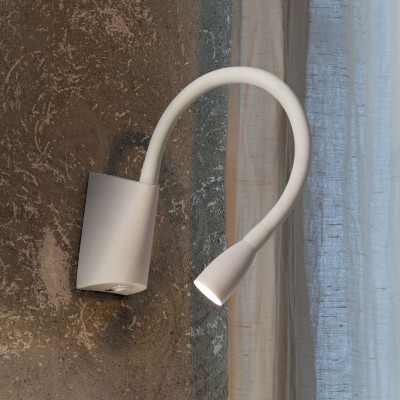 Ideal lux - Goose - Applique da parete con diffusore a led a braccio orientabile - 1 Lampadina Led Integrato 3W - Lumen 190 - Gradi Kelvin 3000k Luce Calda - IP20 - SKU: 14270