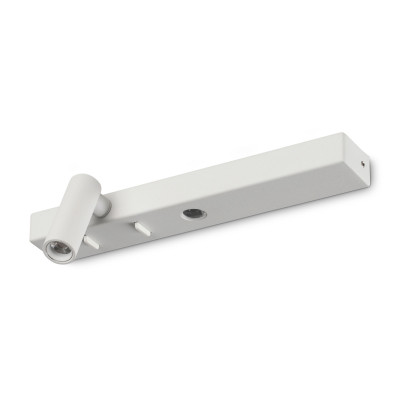 Ideal lux - Bonne Nuit - Applique da parete con diffusore tubolare a led orientabile posizione destra - Colore: Bianco - 2 Lampadine - Led Integrato - 6W - Lumen 830 - Gradi Kelvin 3000k Luce Calda - IP20 - SKU: 336794