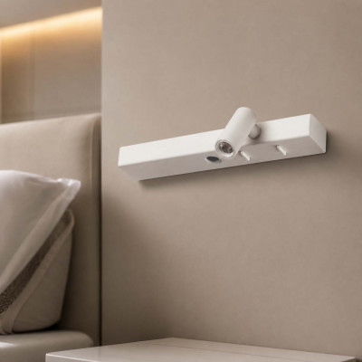 Ideal lux Bonne Nuit Applique da parete con diffusore tubolare a led orientabile posizione sinistra Colore: Bianco