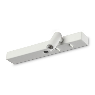 Ideal lux - Bonne Nuit - Applique da parete con diffusore tubolare a led orientabile posizione sinistra - Colore: Bianco - 2 Lampadine - Led Integrato - 6W - Lumen 830 - Gradi Kelvin 3000k Luce Calda - IP20 - SKU: 345499