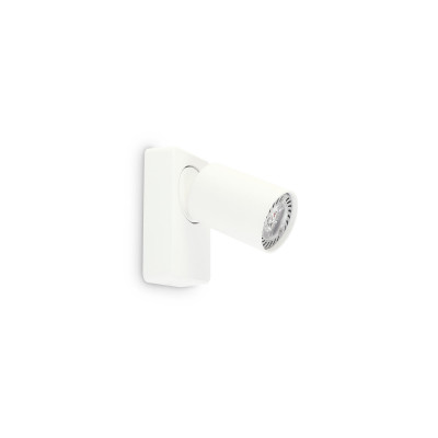 Ideal lux - Rudy - Applique da parete con struttura in alluminio con diffusore rotondo orientabile - Colore: Bianco - 1 Lampadina - GU10 - 35W - IP20 - SKU: 229027