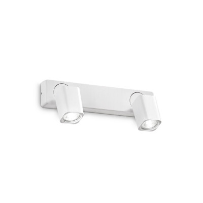 Ideal lux - Rudy - Applique da parete con struttura in alluminio e 2 diffusori quadrati orientabili - Colore: Bianco - 2 Lampadine - GU10 - 35W - IP20 - SKU: 294803