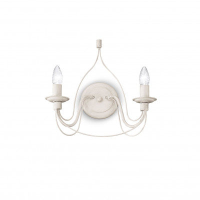 Ideal lux - Corte - Applique da parete contemporanea con struttura interamente in metallo - Colore: Bianco - 2 Lampadine - E14 - 40W - IP20 - SKU: 028460
