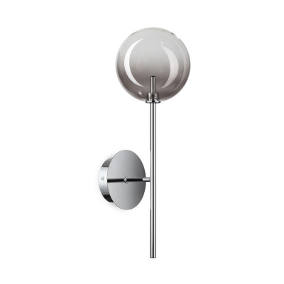 Ideal lux - Equinoxe - Applique da parete in metallo placato con diffusore in vetro a boccia - Colore: Grigio Fumè - 1 Lampadina - G4 - 2W - IP20 - SKU: 345338