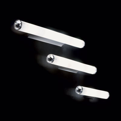 Ideal lux - Camerino - Applique da parete lunga con struttura in metallo e diffusore in vetro acidato - Colore: Bianco - 4 Lampadine E14 40W - IP20 - SKU: 027104