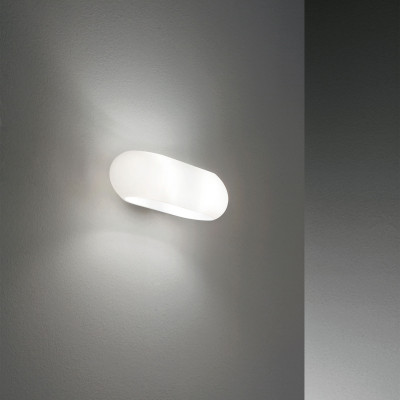 Ideal lux - Moris - Applique da parete moderna con struttura in metallo e diffusore in vetro - Colore: Bianco - 2 Lampadine G9 40W - IP20 - SKU: 034546