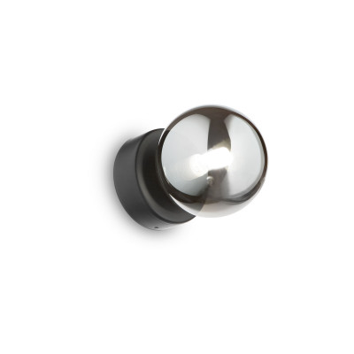 Ideal lux - Perlage - Applique da parete moderna in metallo con diffusore a boccia in vetro - Colore: Grigio Fumè - 1 Lampadina - G9 - 15W - IP20 - SKU: 292403