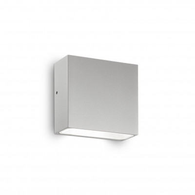Ideal lux Tetris Applique esterno struttura in alluminio rettangolare e diffusore in vetro Colore: Grigio