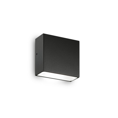 Ideal lux Tetris Applique esterno struttura in alluminio rettangolare e diffusore in vetro Colore: Nero