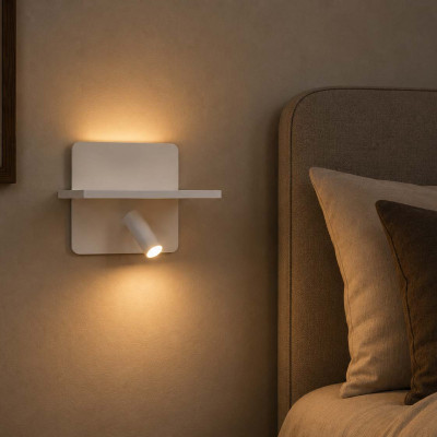 Ideal lux Piano Applique led diffusore tubolare orientabile e diffusore sul retro e USB Colore: Bianco