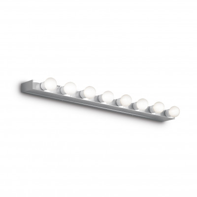 Ideal lux - Privè - Applique lunga con struttura lineare in metallo dal design moderno - Colore: Cromato - 8 Lampadine - E14 - 40W - IP20 - SKU: 045634