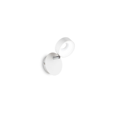 Ideal lux - Oby - Applique moderna con struttura in metallo con diffusore a led orientabile - Colore: Bianco - 1 Lampadina Led Integrato 6W - Lumen 700 - Gradi Kelvin 3000k Luce Calda - IP20 - SKU: 196688