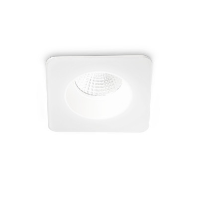 Ideal lux - Room-65 - Faretto da incaso a led con struttura in alluminio quadrata - Colore: Bianco - 1 Lampadina - Led Integrato - 7W - Lumen 750 - Gradi Kelvin 3000k Luce Calda - IP20 - SKU: 252049
