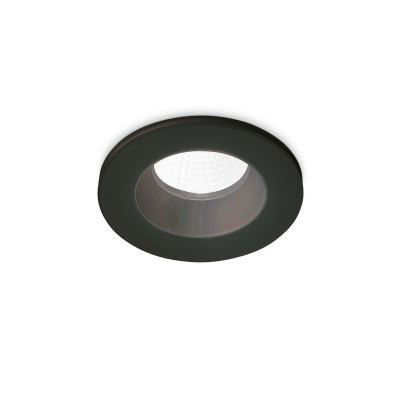 Ideal lux - Room-65 - Faretto da incaso a led con struttura in alluminio rotonda - Colore: Nero - 1 Lampadina - Led Integrato - 7W - Lumen 750 - Gradi Kelvin 3000k Luce Calda - IP20 - SKU: 252032