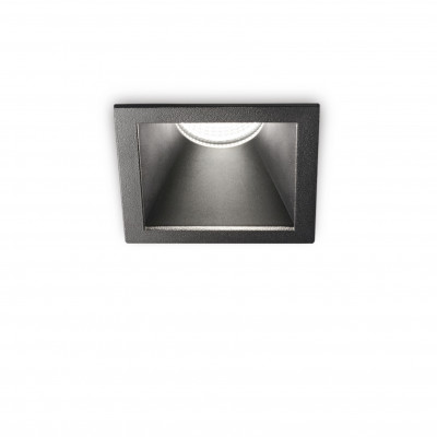 Ideal lux - Game Trim - Faretto da incasso a led con struttura in allumnio quadrato - Colore: Nero/Nero - 1 Lampadina - Led Integrato - 11W - Lumen 950 - Gradi Kelvin 3000k Luce Calda - IP20 - SKU: 192383