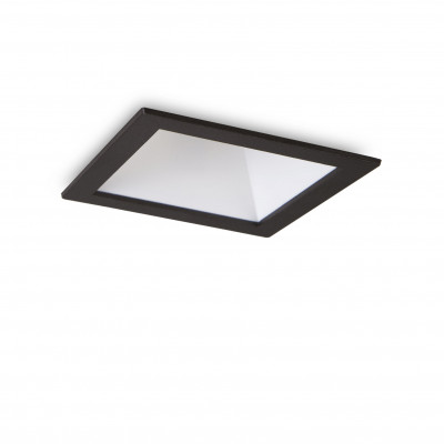 Ideal lux - Game Trim - Faretto da incasso a led con struttura in allumnio quadrato - Colore: Nero/Bianco - 1 Lampadina - Led Integrato - 11W - Lumen 950 - Gradi Kelvin 3000k Luce Calda - IP20 - SKU: 192406