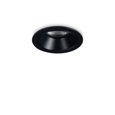 Ideal lux - Game Trim - Faretto da incasso piccolo a led con struttura in allumnio rotondo - Colore: Nero/Nero - 1 Lampadina - Led Integrato - 5W - Lumen 650 - Gradi Kelvin 3000k Luce Calda - IP20 - SKU: 349060