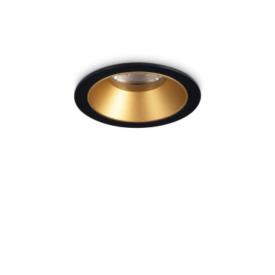 Ideal lux - Game Trim - Faretto da incasso piccolo a led con struttura in allumnio rotondo - Colore: Nero/Oro - 1 Lampadina - Led Integrato - 5W - Lumen 650 - Gradi Kelvin 3000k Luce Calda - IP20 - SKU: 349077