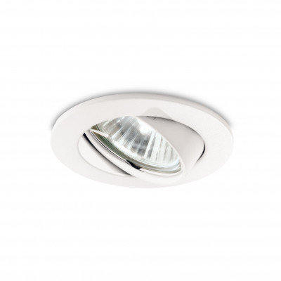 Ideal lux - Swing - Faretto da incasso con struttura in alluminio rotonda e diffusore orientabile - Colore: Bianco - 1 Lampadina - GU10 - 28W - IP20 - SKU: 083179