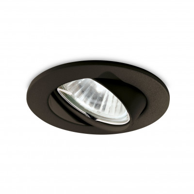 Ideal lux - Swing - Faretto da incasso con struttura in alluminio rotonda e diffusore orientabile - Colore: Nero - 1 Lampadina - GU10 - 28W - IP20 - SKU: 243825