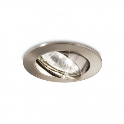 Ideal lux - Swing - Faretto da incasso con struttura in alluminio rotonda e diffusore orientabile - Colore: Nichel - 1 Lampadina - GU10 - 28W - IP20 - SKU: 083148