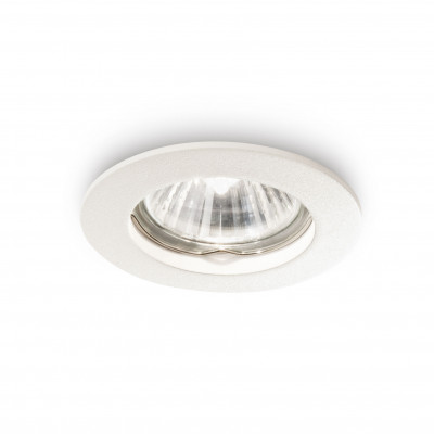 Ideal lux - Jazz - Faretto da incasso con struttura in alluminio rotonda - Colore: Bianco - 1 Lampadina - GU10 - 50W - IP20 - SKU: 083117