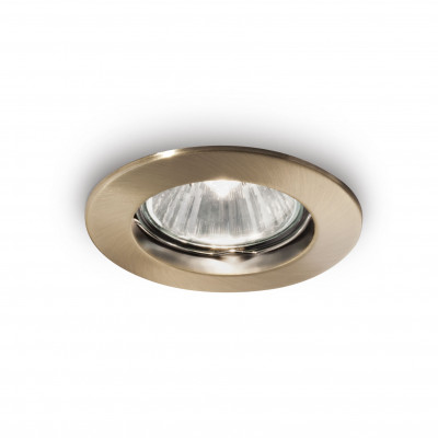 Ideal lux - Jazz - Faretto da incasso con struttura in alluminio rotonda - Colore: Bronzo - 1 Lampadina - GU10 - 50W - IP20 - SKU: 083124