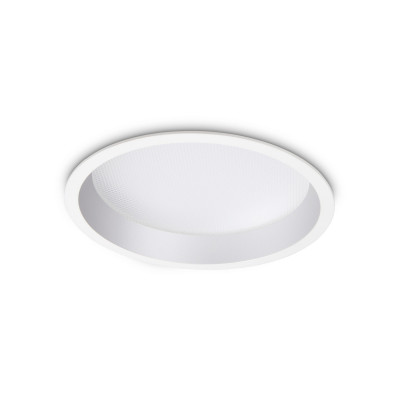 Ideal lux - Deep - Faretto da incasso grande a led con struttura in alluminio rotonda - Colore: Bianco - 1 Lampadina - Led Integrato - 30W - Lumen 4150 - Gradi Kelvin 4000k Luce Naturale - IP20 - SKU: 248790