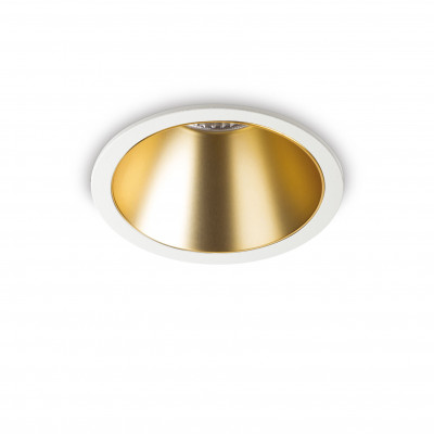 Ideal lux - Game Trim - Faretto da incasso grande a led con struttura in allumnio rotondo - Colore: Bianco/Oro - 1 Lampadina - Led Integrato - 20W - Lumen 2250 - Gradi Kelvin 3000k Luce Calda - IP20 - SKU: 341422
