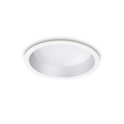 Ideal lux - Deep - Faretto da incasso medio a led con struttura in alluminio rotonda - Colore: Bianco - 1 Lampadina Led Integrato 20W - IP20 - SKU: 24903M