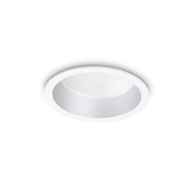 Ideal lux - Deep - Faretto da incasso piccolo a led con struttura in alluminio rotonda - Colore: Bianco - 1 Lampadina Led Integrato 10W - IP20 - SKU: 24901P