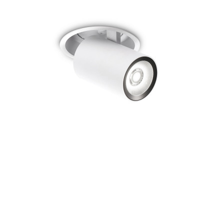 Ideal lux - Nova - Faretto da incasso piccolo a led struttura in alluminio e diffusore orientabile - Colore: Bianco - 1 Lampadina - Led Integrato - 12W - Lumen 1300 - Gradi Kelvin 4000k Luce Naturale - IP20 - SKU: 267937
