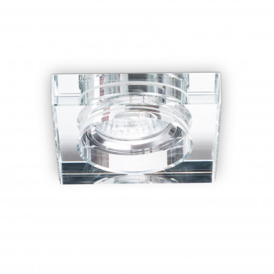 Ideal lux - Blues - Faretto da incasso quadrato in alluminio con ghietra in vetro - Colore: Bianco - 1 Lampadina GU10 50W - IP20 - SKU: 114019