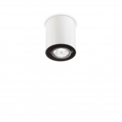 Ideal lux - Mood - Faretto da soffito rotondo orientabile con struttura in metallo - Colore: Bianco - 1 Lampadina - GU10 - 28W - IP20 - SKU: 140841